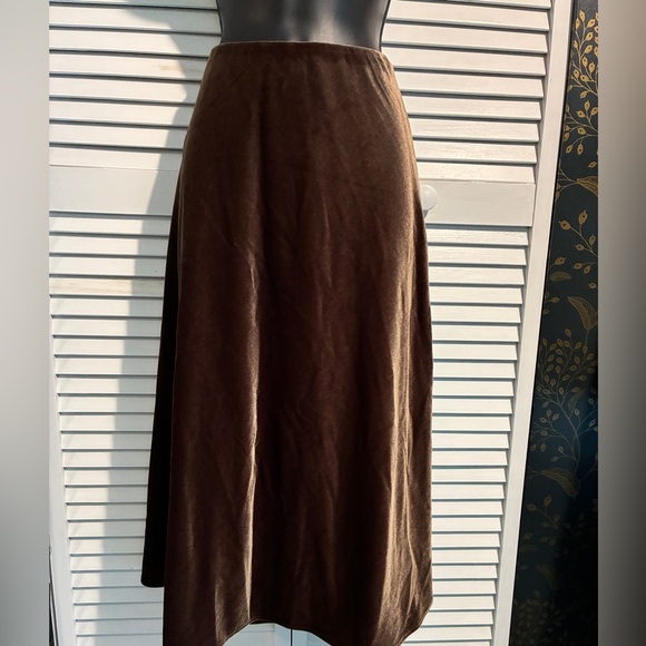 LOFT Dresses & Skirts - LOFT velvet Dark Brown A-Line Skirt